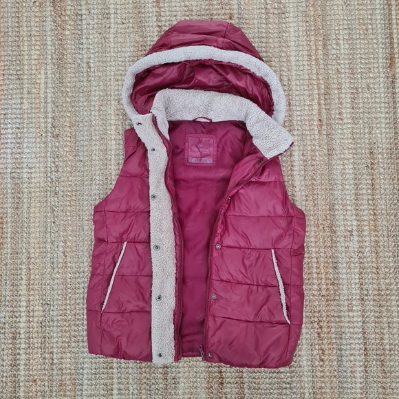 COLINS dark red sleeveless vest lightweight warm down and feather filling size M - Picture 2 of 8